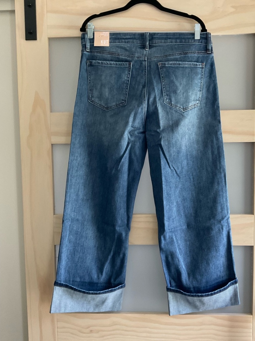 Kut From The Kloth High Rise Wide Leg Crop Jeans Rolled Hem NWT - Picture 2 of 2